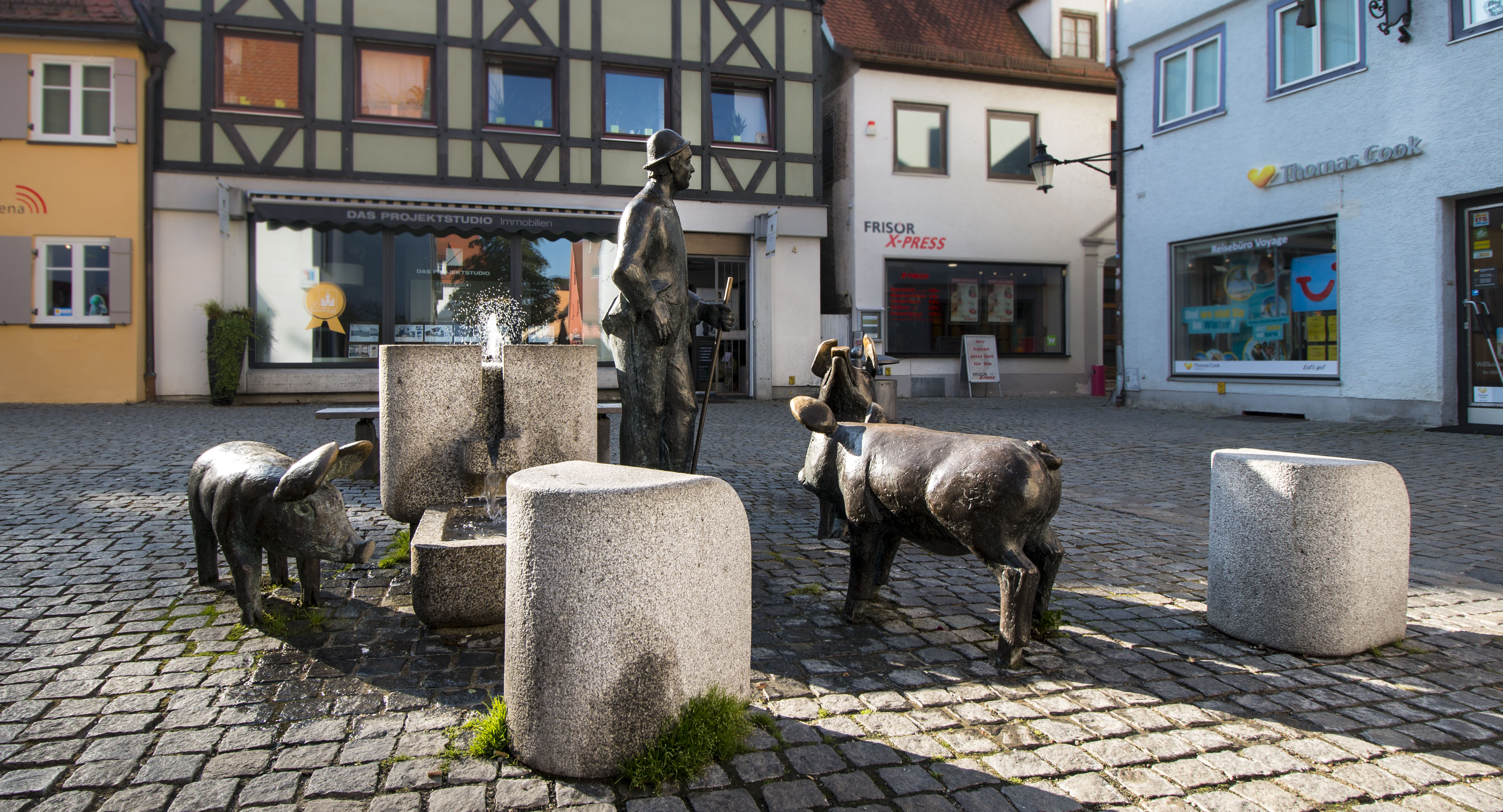Schweinchenbrunnen in Günzburg